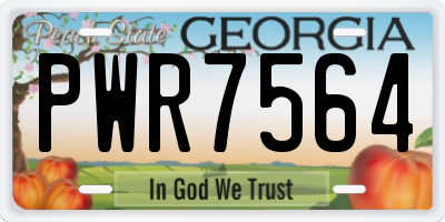 GA license plate PWR7564