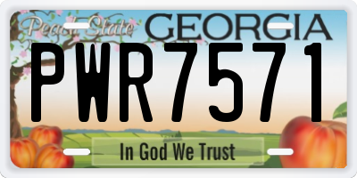 GA license plate PWR7571