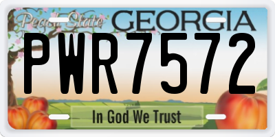 GA license plate PWR7572