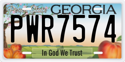 GA license plate PWR7574