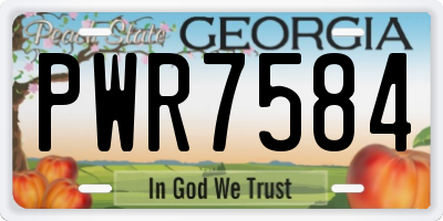 GA license plate PWR7584