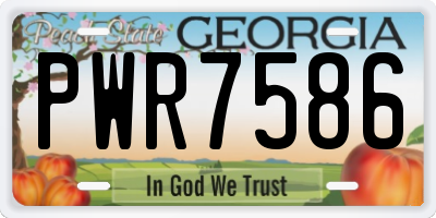 GA license plate PWR7586