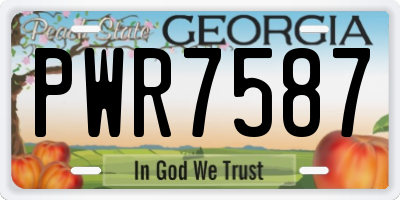 GA license plate PWR7587