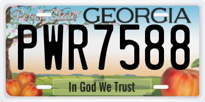 GA license plate PWR7588