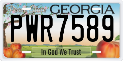 GA license plate PWR7589