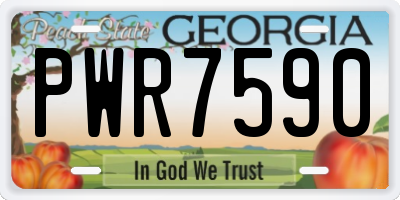 GA license plate PWR7590