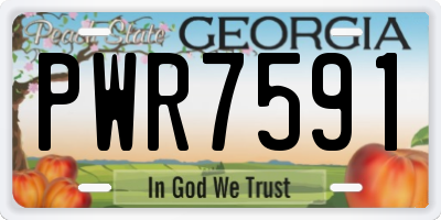 GA license plate PWR7591