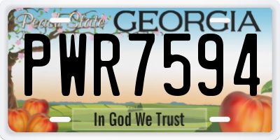GA license plate PWR7594