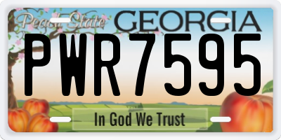 GA license plate PWR7595