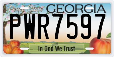 GA license plate PWR7597