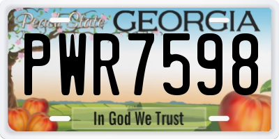 GA license plate PWR7598