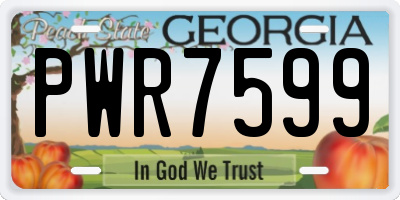 GA license plate PWR7599