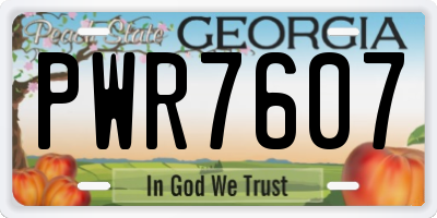 GA license plate PWR7607