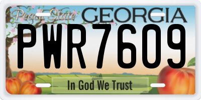GA license plate PWR7609