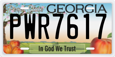 GA license plate PWR7617