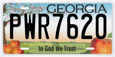 GA license plate PWR7620