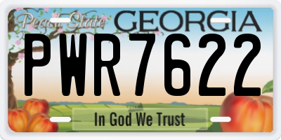GA license plate PWR7622