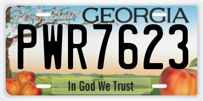 GA license plate PWR7623
