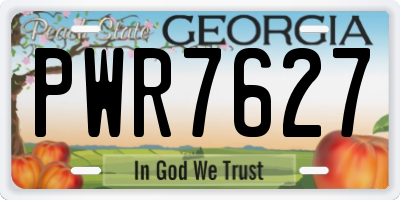 GA license plate PWR7627