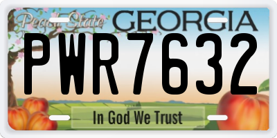 GA license plate PWR7632