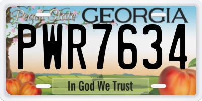 GA license plate PWR7634