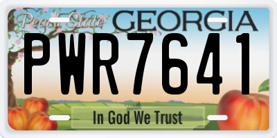 GA license plate PWR7641