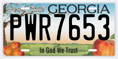 GA license plate PWR7653