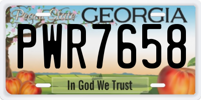 GA license plate PWR7658