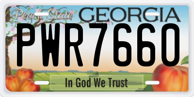 GA license plate PWR7660