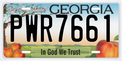 GA license plate PWR7661
