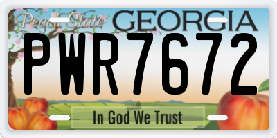 GA license plate PWR7672