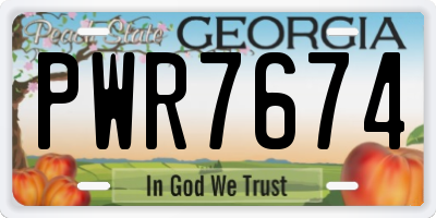 GA license plate PWR7674