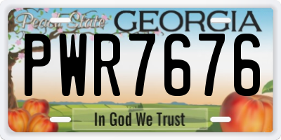 GA license plate PWR7676