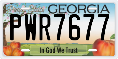 GA license plate PWR7677