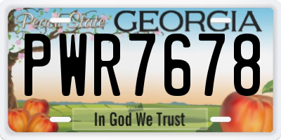 GA license plate PWR7678