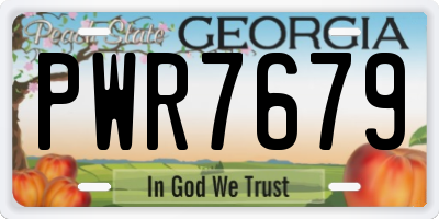 GA license plate PWR7679