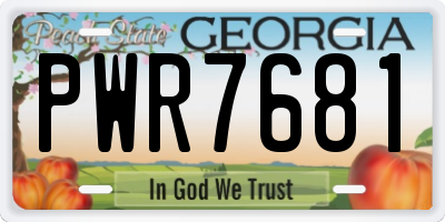 GA license plate PWR7681