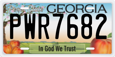 GA license plate PWR7682