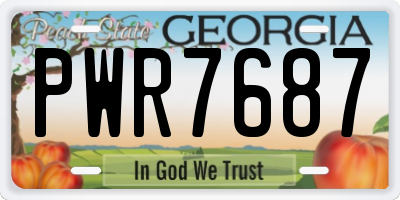 GA license plate PWR7687