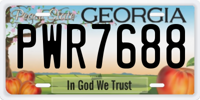 GA license plate PWR7688