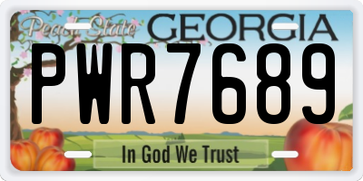 GA license plate PWR7689