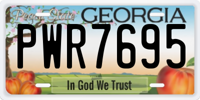 GA license plate PWR7695