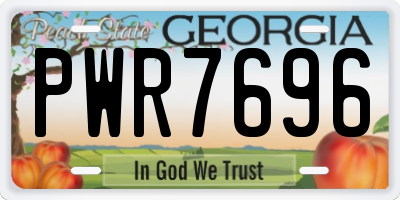 GA license plate PWR7696
