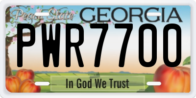 GA license plate PWR7700