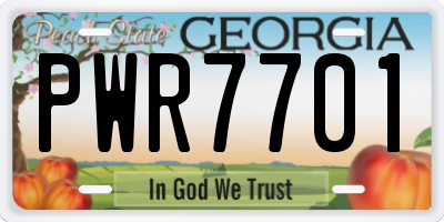 GA license plate PWR7701