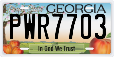 GA license plate PWR7703