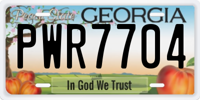GA license plate PWR7704