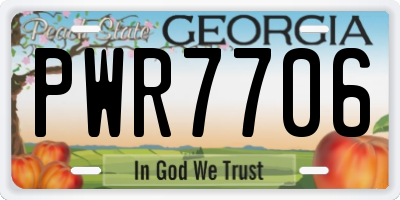 GA license plate PWR7706