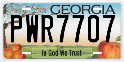 GA license plate PWR7707