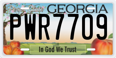 GA license plate PWR7709